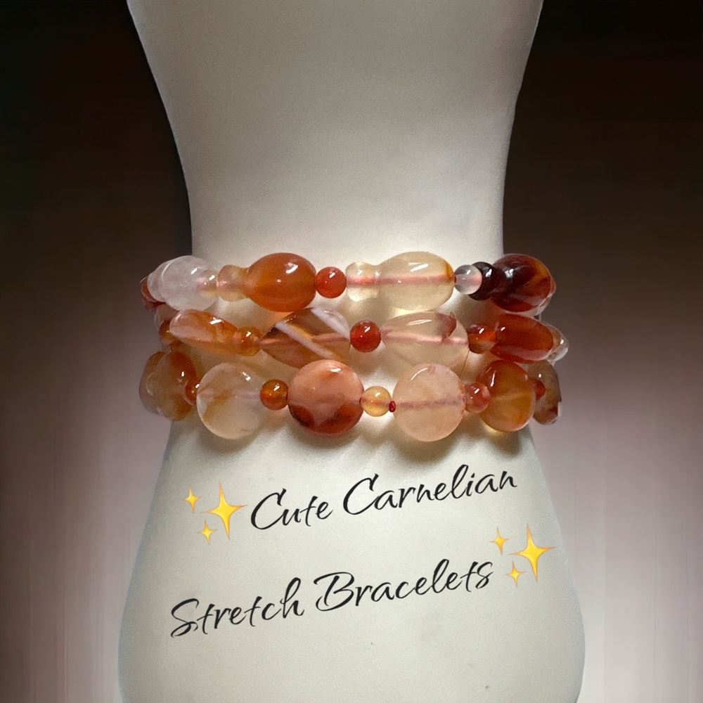 ✨Cute Carnelian Stretch Bracelets✨